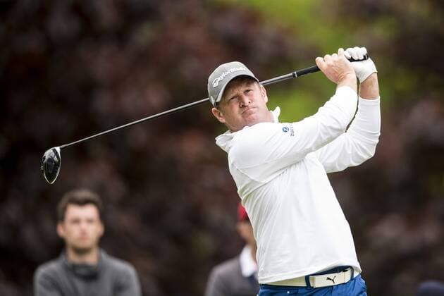170602 Jamie Donaldson, Wales under dag tva av golftävlingen Nordea Masters den 2 juni 2017 i Barsebäck.  Copyright: PETTERxARVIDSON BB170602PA464