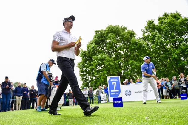170603 Henrik Stenson, Sverige, under dag tre av golftävlingen Nordea Masters den 3 juni 2017 i Barsebäck.  Copyright: PETTERxARVIDSON BB170603PA017