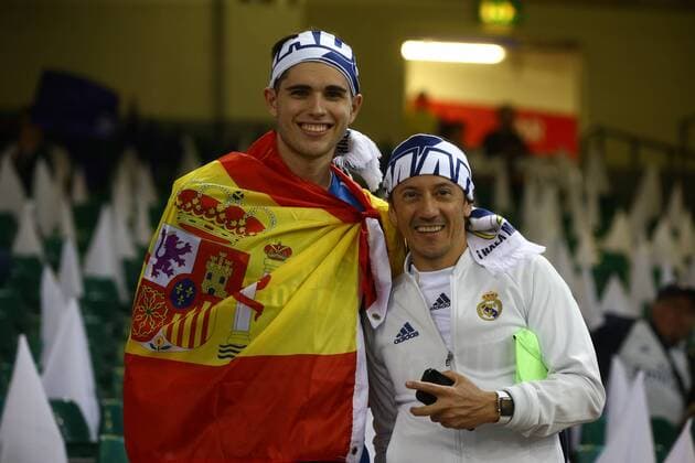 June 3, 2017 - Cardiff, Walles, United Kingdom - Real Madrid fans during the UEFA Champions League - Final match between Real Madrid and Juventus at National Wales Stadium in Cardiff, Wales on June 03, 2017 Juventus v Real Madrid - UEFA Champions League Final  - ZUMAn230 20170603_zaa_n230_054 Copyright: xKieranxGalvinx