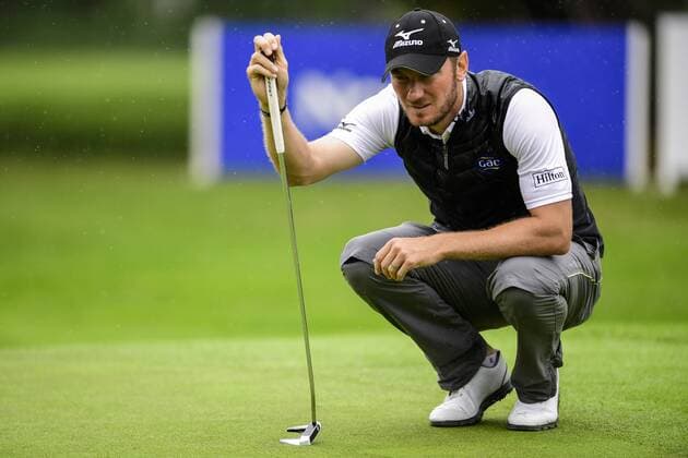 170604 Chris Wood, England under dag fyra av golftävlingen Nordea Masters den 4 juni 2017 i Barsebäck.  Copyright: PETTERxARVIDSON BB170604PA043