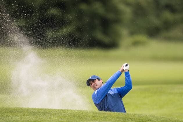 170604 Felipe Aguilar, Chile under dag fyra av golftävlingen Nordea Masters den 4 juni 2017 i Barsebäck.  Copyright: PETTERxARVIDSON BB170604PA315