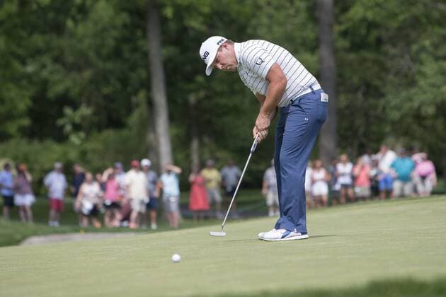 DUBLIN, OH - JUNE 04: PGA Golf Herren golfer Daniel Summerhays attempting a putt on the 9th hole during the Memorial Tournament - Final Round on June 4, 2017 at Muirfield Village Golf Club in Dublin, Ohio (Photo by Khris Hale Icon Sportswire) GOLF: JUN 04 PGA - the Memorial Tournament - Final Round Icon170604064 EDITORIAL USE ONLY