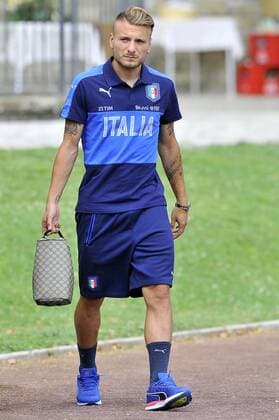 Italy: Italy s soccer team training session Italy s player Ciro Immobile during the training session at the Coverciano Training Center. The Italian national team Nationalteam will face in a friendly match the Uruguay national team in Nice on 7th June 2017 and Liechtenstein in Udine on 11th June 2017, match valid for FIFA World Cup WM Weltmeisterschaft Fussball Russia 2018 Qualifiers Europe Group G.  GiacomoxMorinix xPacificxPress