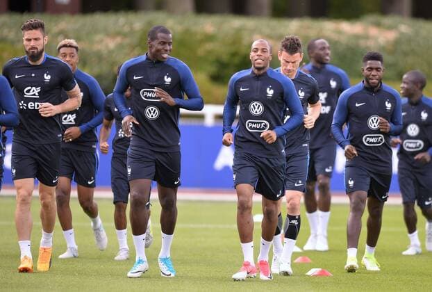 Kurt Zouma - Djibril Sidibe FOOTBALL : Entrainement Equipe de France - Clairefontaine - 05 06 2017 AnthonyBIBARD FEP Panoramic 