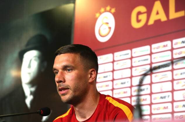 German football player Lukas Podolski during the press conference PK Pressekonferenz and poses for the media in Istanbul , Turkey on June 02, 2017. 