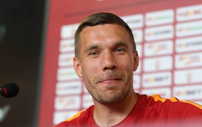 German football player Lukas Podolski during the press conference PK Pressekonferenz and poses for the media in Istanbul , Turkey on June 02, 2017. 