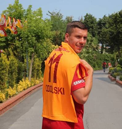 German football player Lukas Podolski during the press conference PK Pressekonferenz and poses for the media in Istanbul , Turkey on June 02, 2017. 