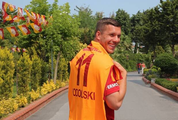 German football player Lukas Podolski during the press conference PK Pressekonferenz and poses for the media in Istanbul , Turkey on June 02, 2017. 