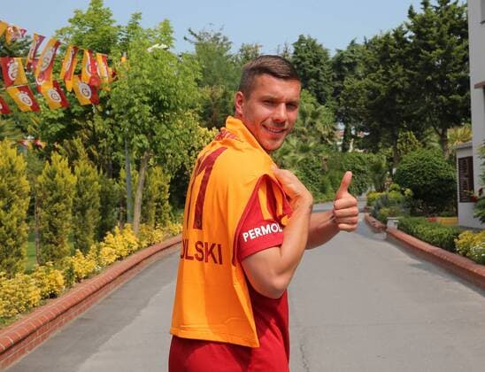 German football player Lukas Podolski during the press conference PK Pressekonferenz and poses for the media in Istanbul , Turkey on June 02, 2017. 