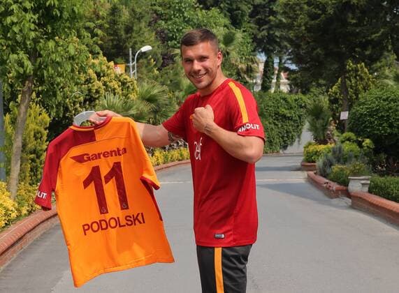German football player Lukas Podolski during the press conference PK Pressekonferenz and poses for the media in Istanbul , Turkey on June 02, 2017. 