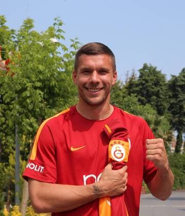 German football player Lukas Podolski during the press conference PK Pressekonferenz and poses for the media in Istanbul , Turkey on June 02, 2017. 
