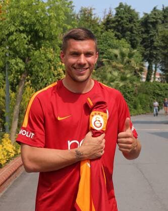 German football player Lukas Podolski during the press conference PK Pressekonferenz and poses for the media in Istanbul , Turkey on June 02, 2017. 