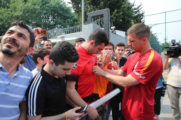 German football player Lukas Podolski during the press conference PK Pressekonferenz and poses for the media in Istanbul , Turkey on June 02, 2017. 