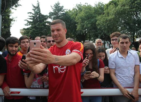 German football player Lukas Podolski during the press conference PK Pressekonferenz and poses for the media in Istanbul , Turkey on June 02, 2017. 
