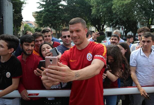 German football player Lukas Podolski during the press conference PK Pressekonferenz and poses for the media in Istanbul , Turkey on June 02, 2017. 