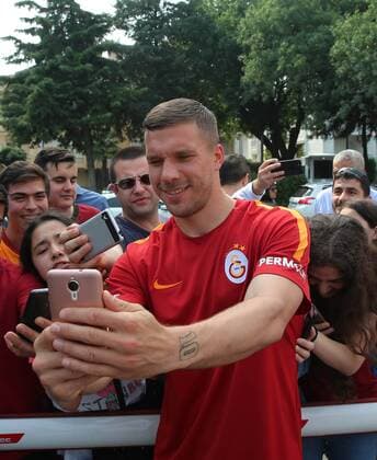 German football player Lukas Podolski during the press conference PK Pressekonferenz and poses for the media in Istanbul , Turkey on June 02, 2017. 