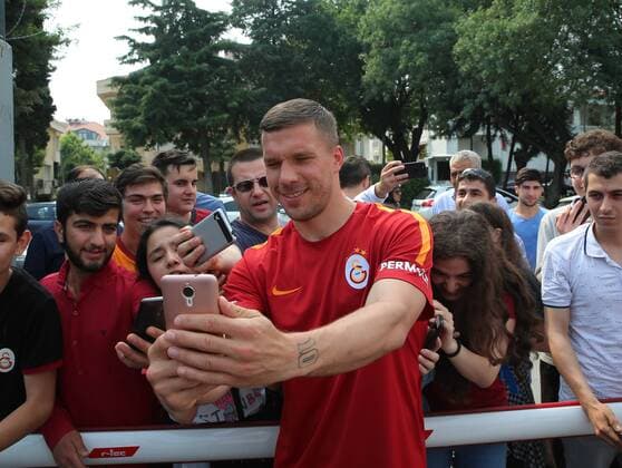 German football player Lukas Podolski during the press conference PK Pressekonferenz and poses for the media in Istanbul , Turkey on June 02, 2017. 