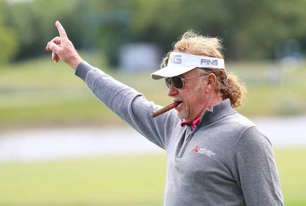 GOLF - PGA Golf Herren Lyoness Open 2017 ATZENBRUGG,AUSTRIA,07.JUN.17 - GOLF - PGA European Tour, Lyoness Open, Diamond Country Club, ProAm. Image shows the rejoicing of Miguel Angel Jimenez (ESP). GEPAxpictures xChristianxWalgram
