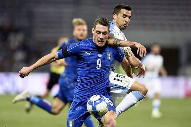 Db Nizza (Francia) 07 06 2017 - amichevole Italia-Uruguay foto Daniele Buffa Image nella foto: Andrea Belotti-Matias Vecino 