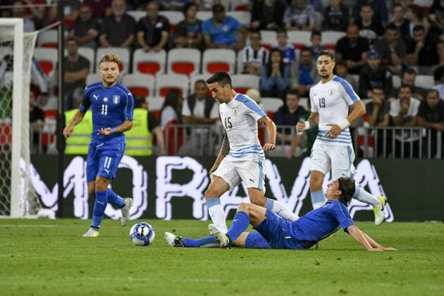 Matias Vecino (Uruguay) FOOTBALL : Italie vs Uruguay - Match amical - Nice - 07 06 2017 NorbertScanella Panoramic 