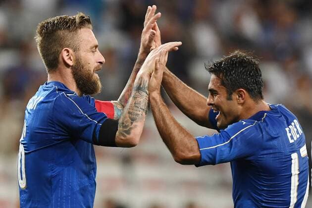 Bilder des Tages - SPORT Mg Nizza (Francia) 07 06 2017 - amichevole Italia-Uruguay foto Matteo Gribaudi Image nella foto: esultanza gol Daniele De Rossi 