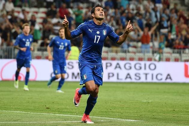 Mg Nizza (Francia) 07 06 2017 - amichevole Italia-Uruguay foto Matteo Gribaudi Image nella foto: esultanza gol Eder 
