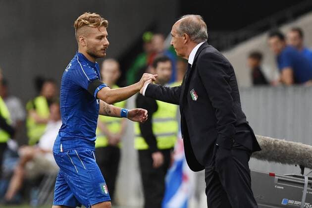 Mg Nizza (Francia) 07 06 2017 - amichevole Italia-Uruguay foto Matteo Gribaudi Image nella foto: Gian Piero Ventura-Ciro Immobile 
