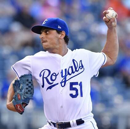 June 7, 2017 - Kansas City, MO, USA - Kansas City Royals starting pitcher Jason Vargas throws in the first inning against the Houston Astros at Kauffman Stadium in Kansas City, Mo., on Wednesday, June 7, 2017. Houston at Kansas City - ZUMAm67_ 20170607_zaf_m67_035 Copyright: xJohnxSleezerx