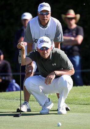 GOLF - PGA Golf Herren Lyoness Open 2017 ATZENBRUGG,AUSTRIA,08.JUN.17 - GOLF - PGA European Tour, Lyoness Open, Diamond Country Club. Image shows Bernd Wiesberger (AUT) with his caddy. GEPAxpictures xChristianxWalgram