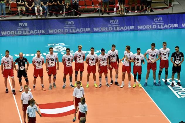 VOLLEYBALL - FIVB, AUT vs GER LINZ,AUSTRIA,09.JUN.17 - VOLLEYBALL - FIVB World League Tournament, Austria vs Germany. Image shows the team of AUT. GEPAxpictures xFlorianxErtl