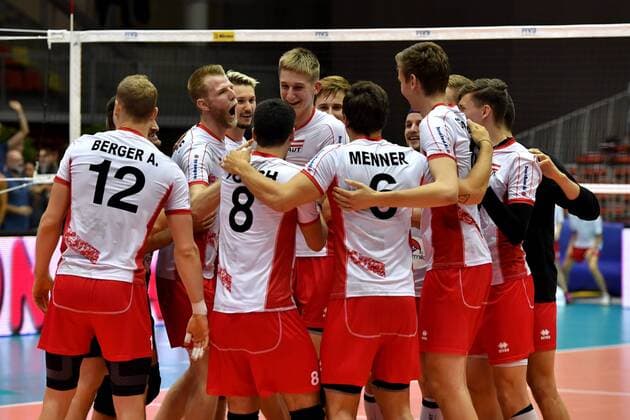 VOLLEYBALL - FIVB, AUT vs GER LINZ,AUSTRIA,09.JUN.17 - VOLLEYBALL - FIVB World League Tournament, Austria vs Germany. Image shows the rejoicing of AUT. GEPAxpictures xFlorianxErtl