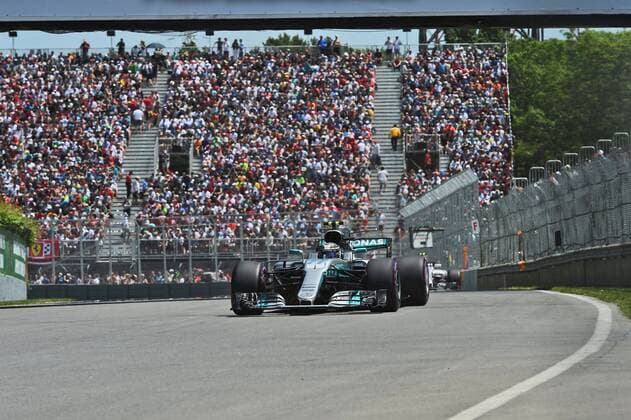 Valtteri Bottas (Mercedes AMG Petronas Formula One Team) mit seinem Auto auf der Strecke, Grosser Preis von Kanada 2017, Qualifikation, Motorsport, Formel 1, 10.06.2017, Montreal Copyright: xAndre Eibner-Pressefotox EP_JAE