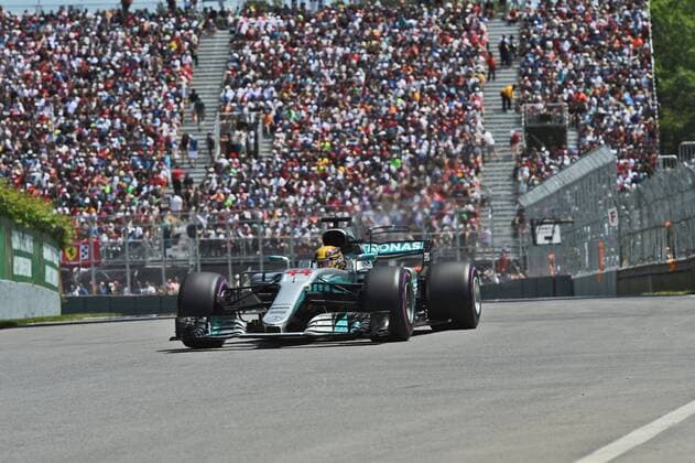 Lewis Hamilton (Mercedes AMG Petronas Formula One Team) mit seinem Auto auf der Strecke, Grosser Preis von Kanada 2017, Qualifikation, Motorsport, Formel 1, 10.06.2017, Montreal Copyright: xAndre Eibner-Pressefotox EP_JAE