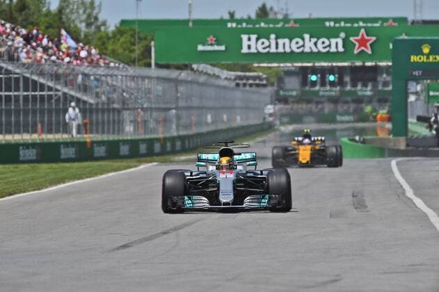 Lewis Hamilton (Mercedes AMG Petronas Formula One Team) mit seinem Auto auf der Strecke, Grosser Preis von Kanada 2017, Qualifikation, Motorsport, Formel 1, 10.06.2017, Montreal Copyright: xAndre Eibner-Pressefotox EP_JAE