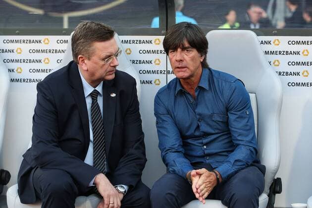 Bundestrainer Joachim Löw und Präsident Rainer Grindel (Deutschland) - WM-Qualifikationsspiel DFB Nationalmannschaft Deutschland vs. San Marino in Nuernberg - Deutschland, Fussball, Mann, Maenner,10.06.2017
