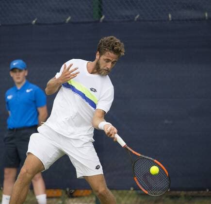 June 11th 2017, Nottingham, England; ATP Tennis Herren Aegon Nottingham Open Tennis Tournament day 2; Forehand from Roberto Quiroz of Ecuador xDavidxKissmanx  ActionPlus11889354