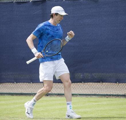 June 11th 2017, Nottingham, England; ATP Tennis Herren Aegon Nottingham Open Tennis Tournament day 2; Fist pump from John-Patrick Smith of Australia as he defeats Ryan James Storrie of Great Britain after a tie breaker in the final set xDavidxKissmanx  ActionPlus11889375