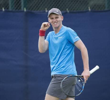 June 11th 2017, Nottingham, England; ATP Tennis Herren Aegon Nottingham Open Tennis Tournament day 2; Determination on the face of Barnaby Smith of Great Britain xDavidxKissmanx  ActionPlus11889490