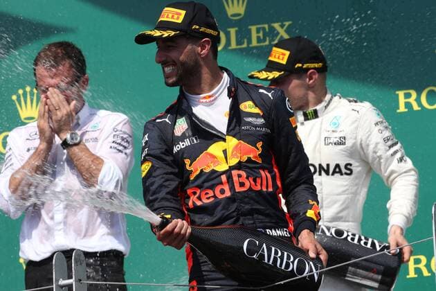 Canadian Grand Prix, Montreal 8 - 11 June 2017 11.06.2017, Podium, winner Lewis Hamilton (GBR) Mercedes AMG F1 W08 , 2nd Valtteri Bottas (FIN) Mercedes AMG F1 W08, 3rd Daniel Ricciardo (AUS) Red Bull Racing RB13 