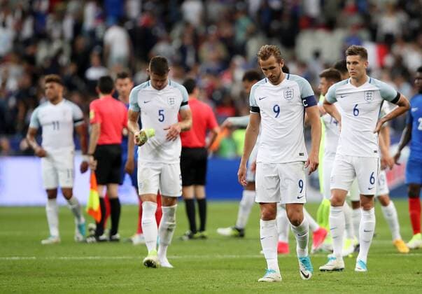 England s Harry Kane looks on dejected during the Friendly match at Stade De France Stadium, Paris Picture date 13th June 2017. Picture credit should read: David Klein Sportimage EDITORIAL USE ONLY. No use with unauthorised audio, video, data, fixture lists, club league logos or live services. Online in-match use limited to 120 images, no video emulation. No use in betting, games or single club league player publications.