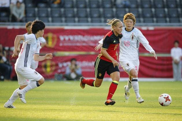 Cayman Janice of Belgium FOOTBALL FEMININ : Belgique vs Japon - Amical - 13 06 2017 PhotoNews Panoramic 