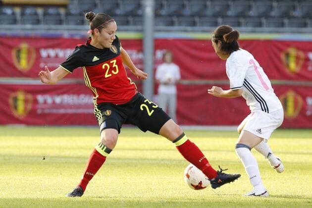 Van Wynendaele Elien of Belgium FOOTBALL FEMININ : Belgique vs Japon - Amical - 13 06 2017 PhotoNews Panoramic 