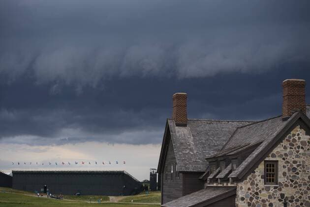 170614 Ett oväder drar in över golfbanan Erin Hills inför golfturneringen US Open den 14 juni 2017 i Hartford.  Copyright: JOELxMARKLUND BB170614JM025