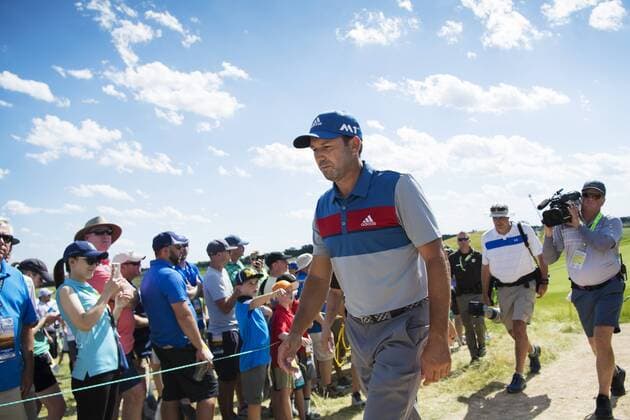 170615 Spaniens Sergio Garcia under första omgangen i golfturneringen US Open den 15 juni 2017 i Hartford.  Copyright: JOELxMARKLUND BB170615JM069