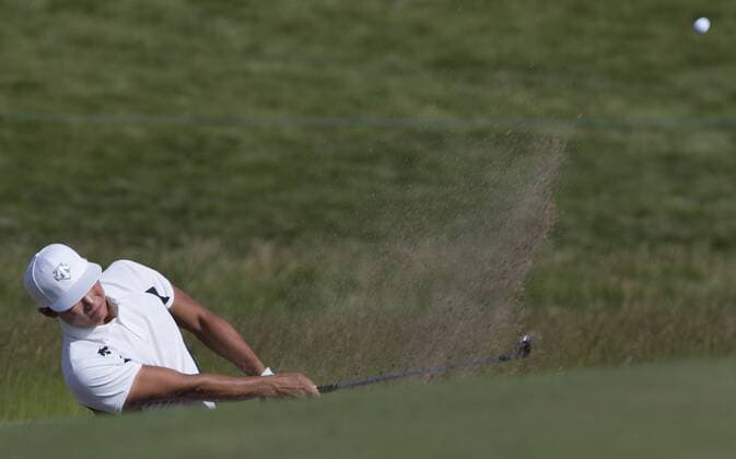 June 15, 2017 - USA - Whee Kim of South Korea chips out of a bunker and onto the 18th green during the first round of the U.S. Open golf tournament Thursday, June 15, 2017 at Erin Hills in Hartford, Wis. He finished the day one over par. US Open - ZUMAm67_ 20170615_zaf_m67_014 Copyright: xMarkxHoffmanx