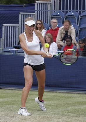 June 16th 2017, The Northern Lawn tennis Club, Manchester, England; ITF Womens tennis tournament; Magdalena Frech (POL) in action during her quarter final singles match against Zarina Dyas (KAZ); Dyas won in straight sets xAlanxMartinx  ActionPlus11890803
