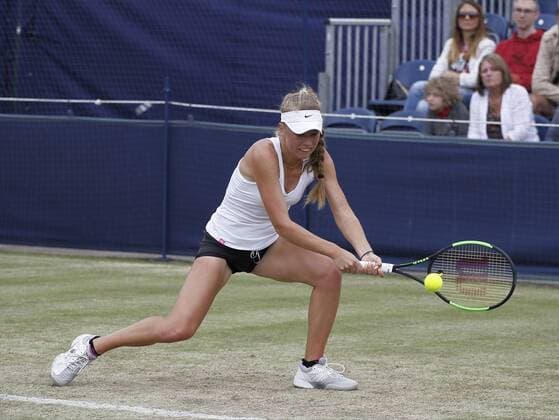 June 16th 2017, The Northern Lawn tennis Club, Manchester, England; ITF Womens tennis tournament; Magdalena Frech (POL) in action during her quarter final singles match against Zarina Dyas (KAZ); Dyas won in straight sets xAlanxMartinx  ActionPlus11890805