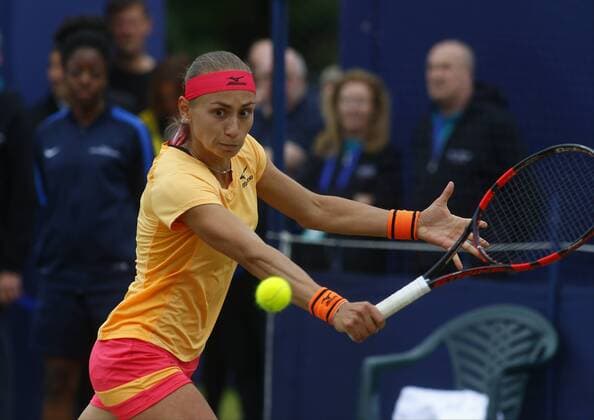 June 16th 2017, The Northern Lawn tennis Club, Manchester, England; ITF Womens tennis tournament; Number seven seed Aleksandra Krunic (SRB) in action during her quarter final singles match against Gabriella Taylor (GBR); Krunic won in straight sets xAlanxMartinx  ActionPlus11890808