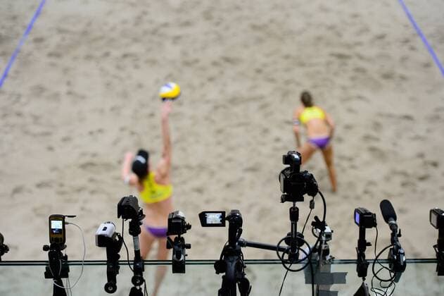 16.06.2017, Den Haag, SportCampus Zuiderpark Beachvolleyball, FIVB World Tour, 2017 Den Haag 3 Star Feature Kamera Scouting
