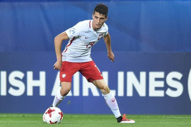 Bartosz Kapustka during the UEFA European Under-21 match between Poland and Slovakia at Arena Lublin on June 16, 2017 in Lublin, Poland. 